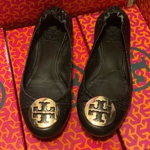 Tory Burch snake printed reva flats